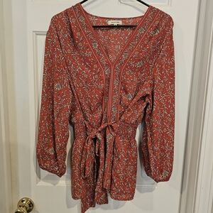 Floral Red Women's Top
